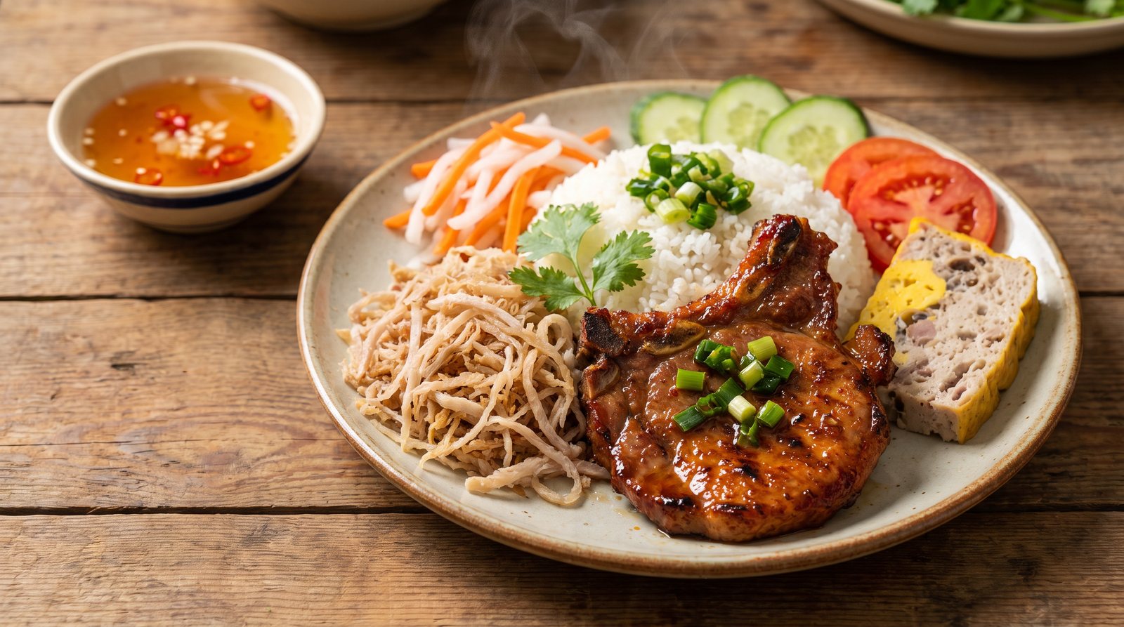 Com tam: broken rice with grilled pork