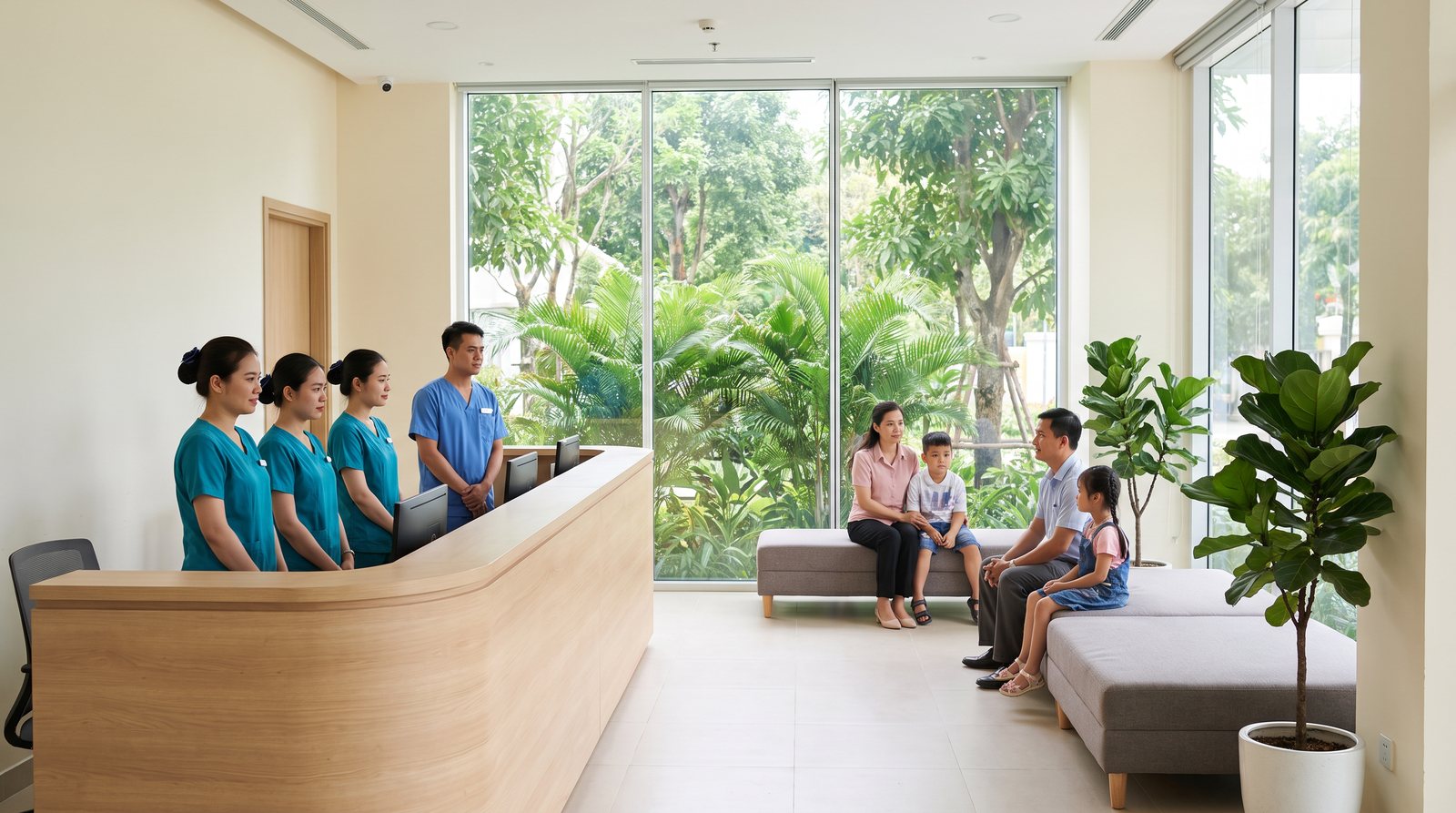 The reception of a private hospital in Vietnam