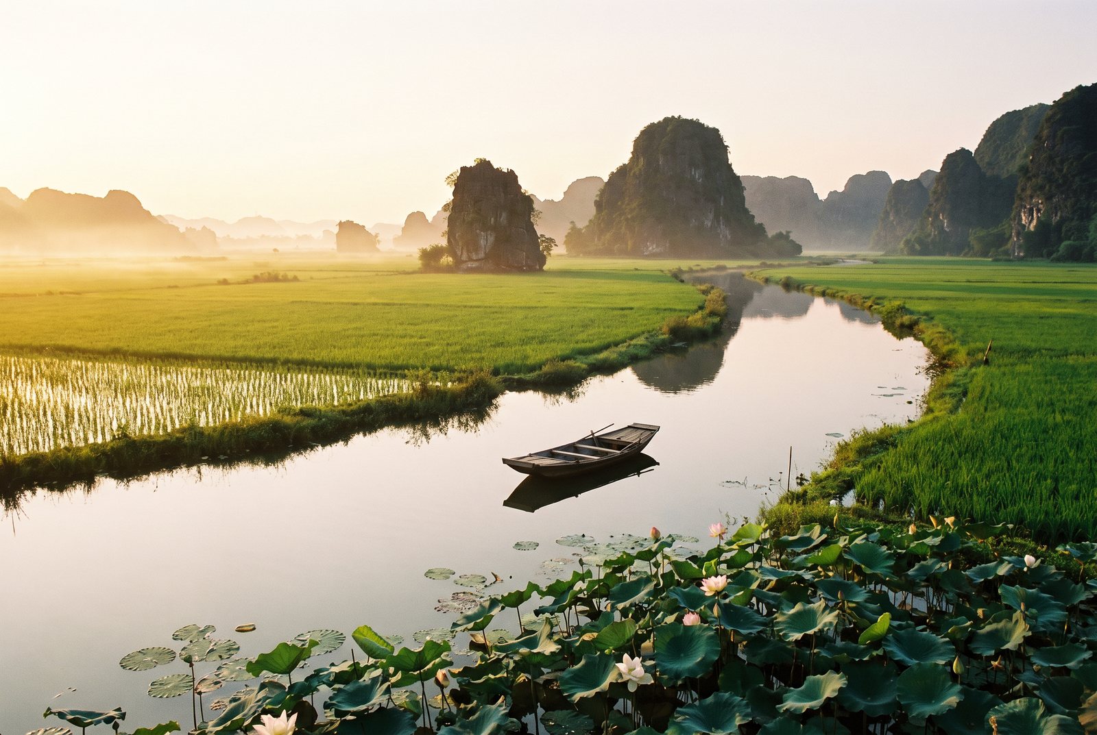Paddies and karst outcrops of the Red River Delta