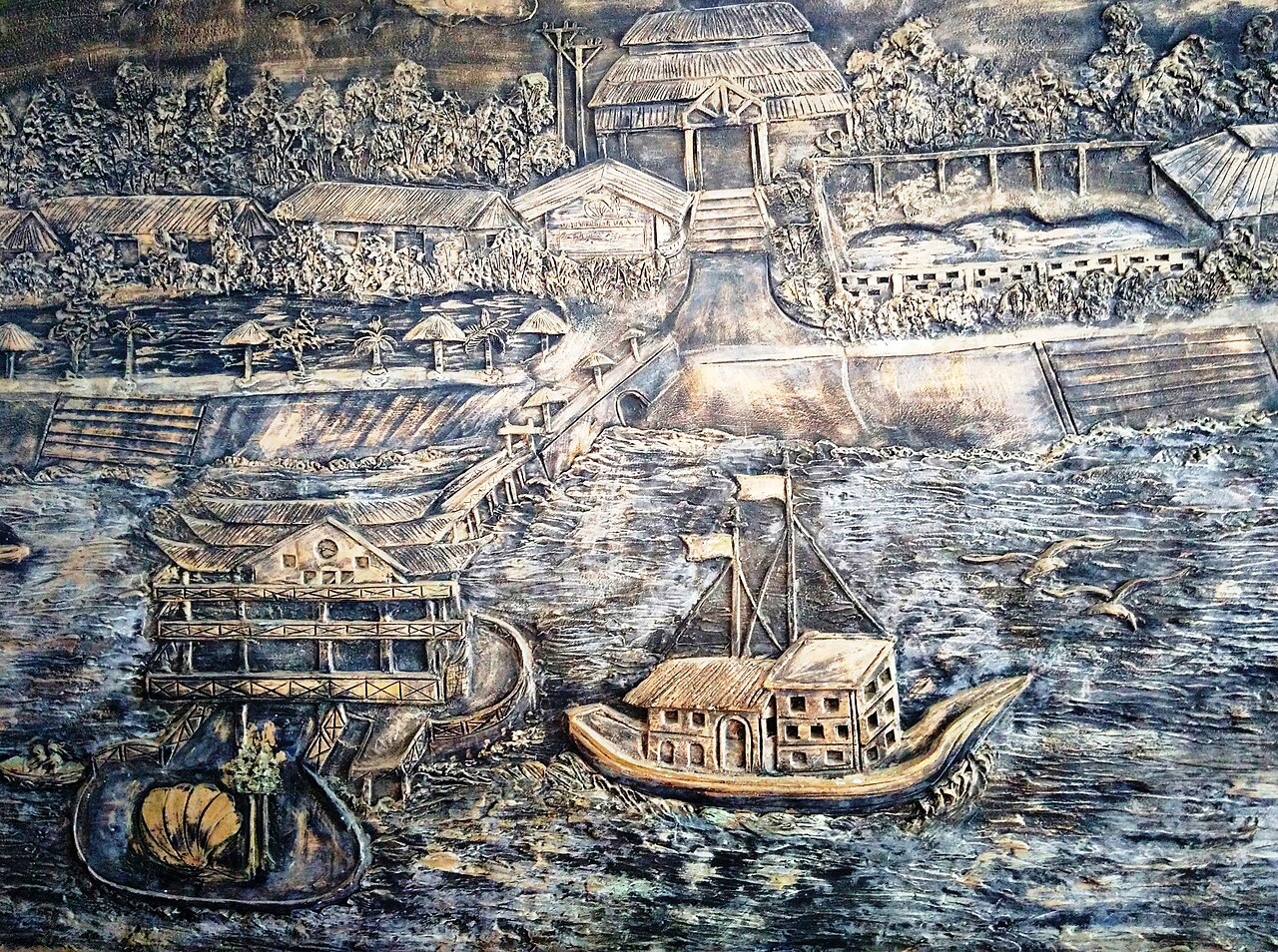 Cần Giờ 2018 (KND Phương Nam, điêu khắc chạm nổi cảnh thuyền bè) (1)