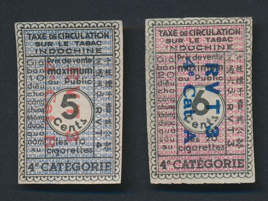 Tobacco tax stamps - French Indochina (1920's) eddis.h 01