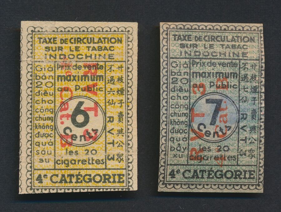 Tobacco tax stamps - French Indochina (1920's) eddis.h 07