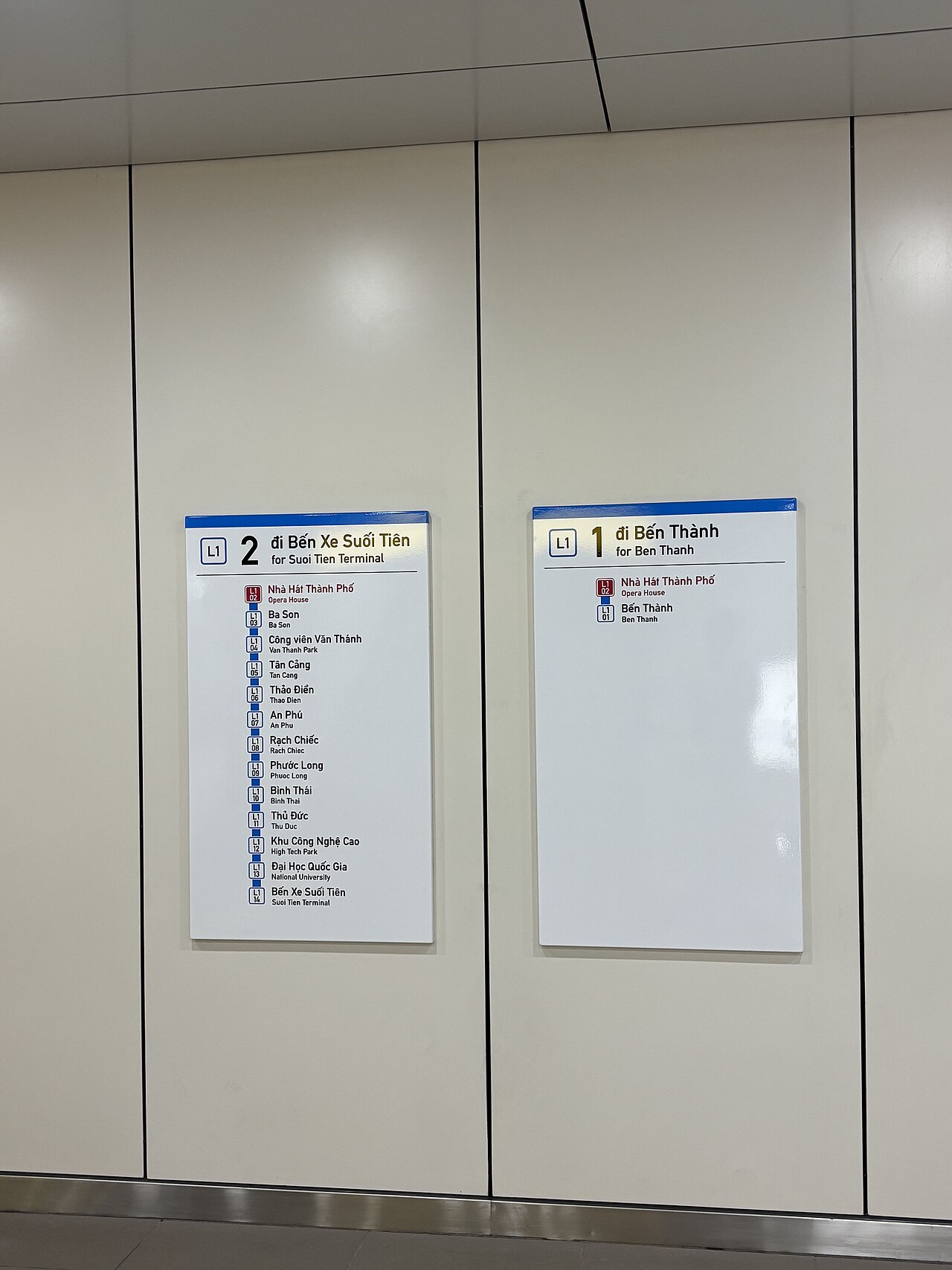 HCMC Metro Line 1 Route at Opera House Station 1