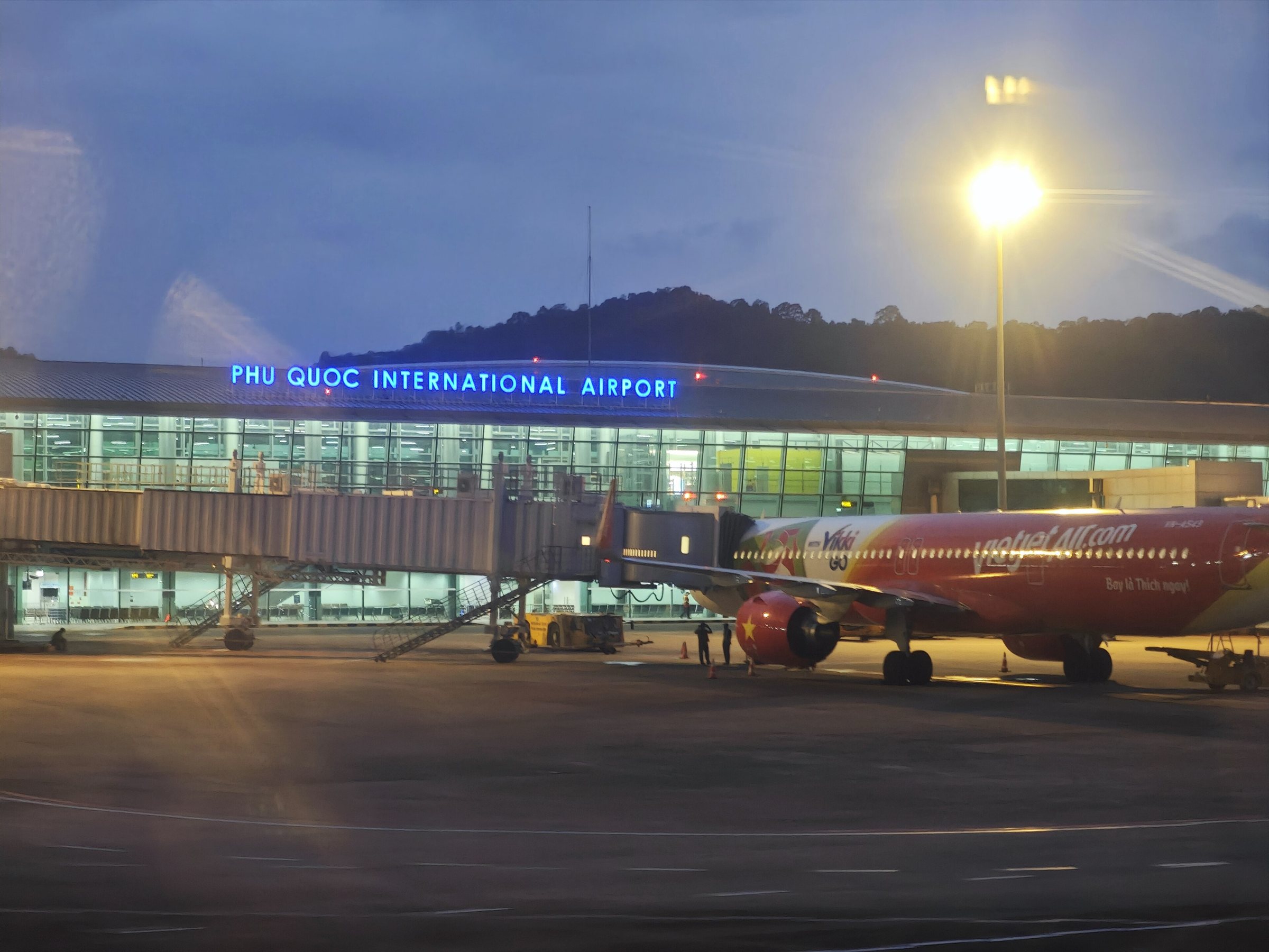 Phu Quoc International Airport at night