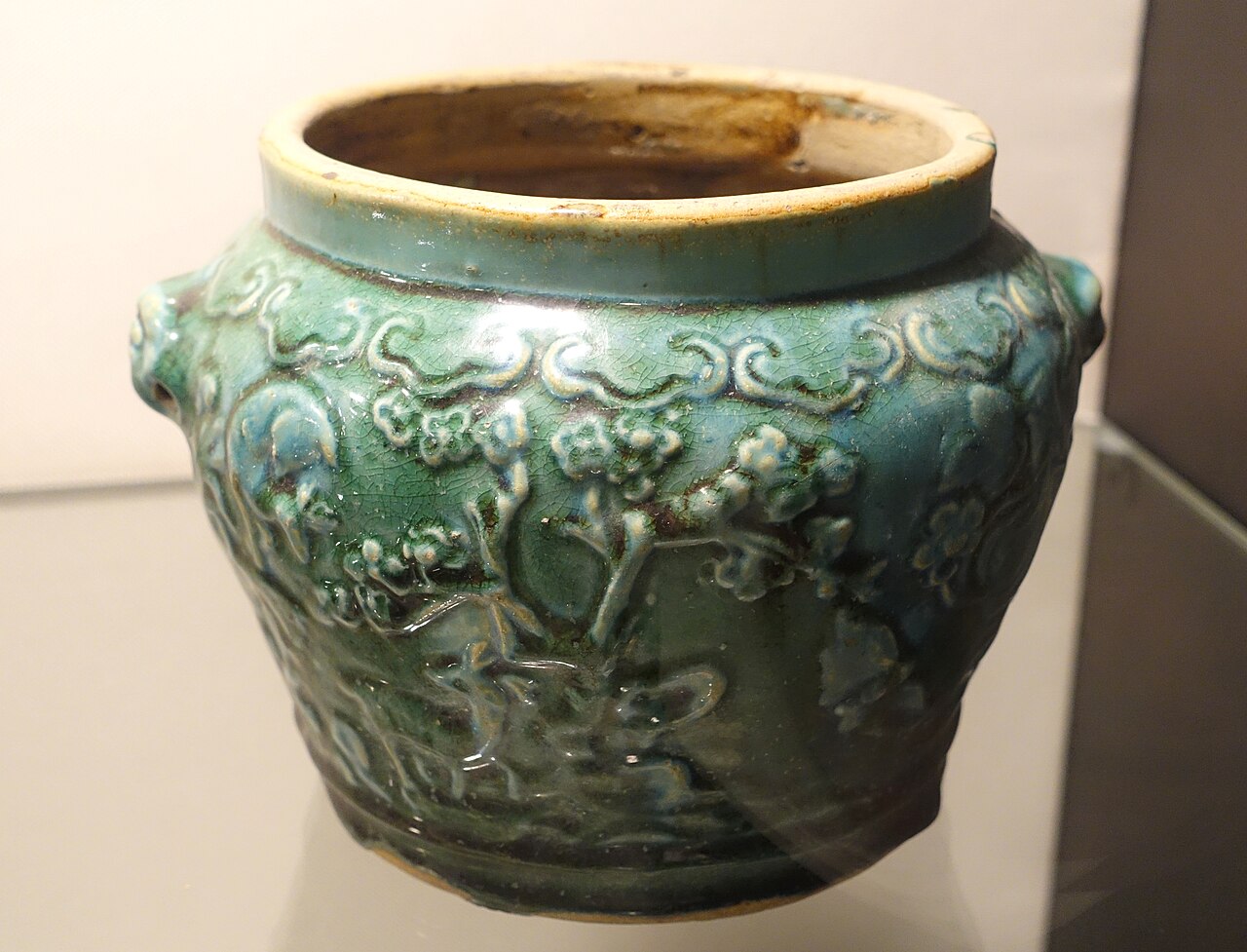 Rice container, Bien Hoa ceramic, green glaze - Nguyen dynasty, 19th century AD - Vietnam National Museum of Fine Arts - Hanoi, Vietnam -…