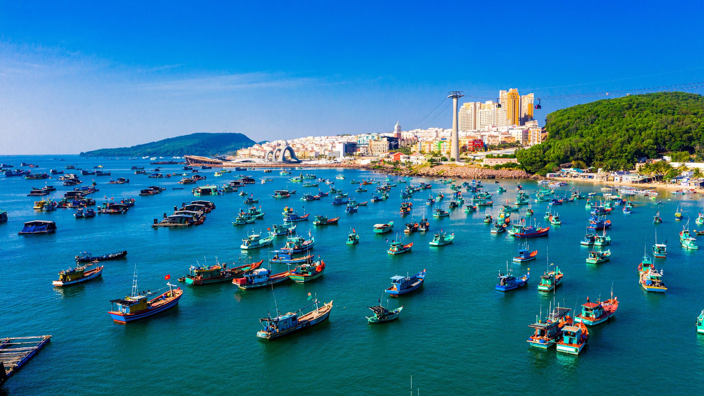 An Thoi fishing harbour Sunset Town Sun World Phu Quoc Vietnam