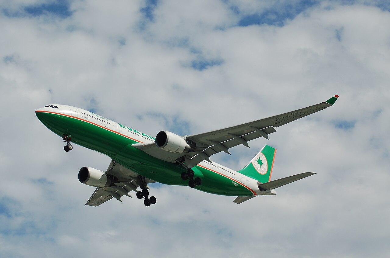 EVA Air A330-203 (B-16310) landing at Tan Son Nhat International Airport